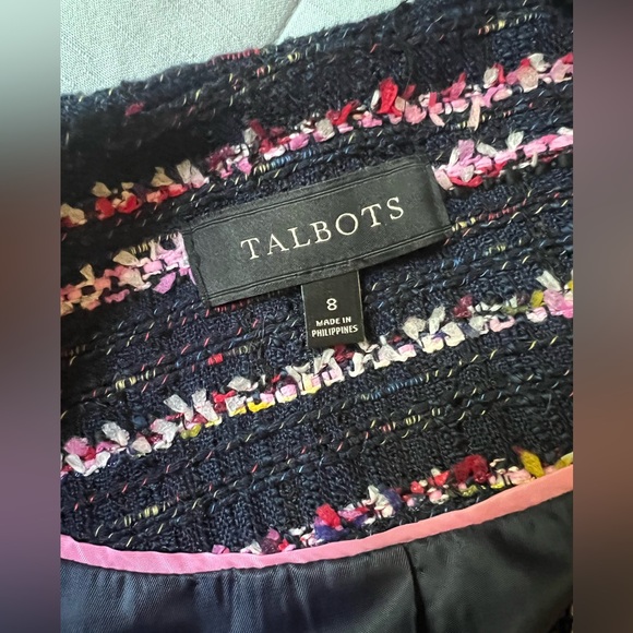 Fringe Tweed Jacket Talbots Sz 8 - Picture 7 of 11